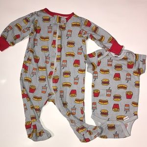 Footed Pajamas with Matching Onesie